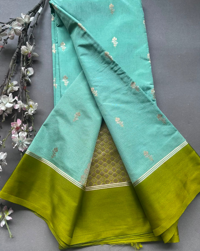 Pastel Blue Semi Silk Saree 108