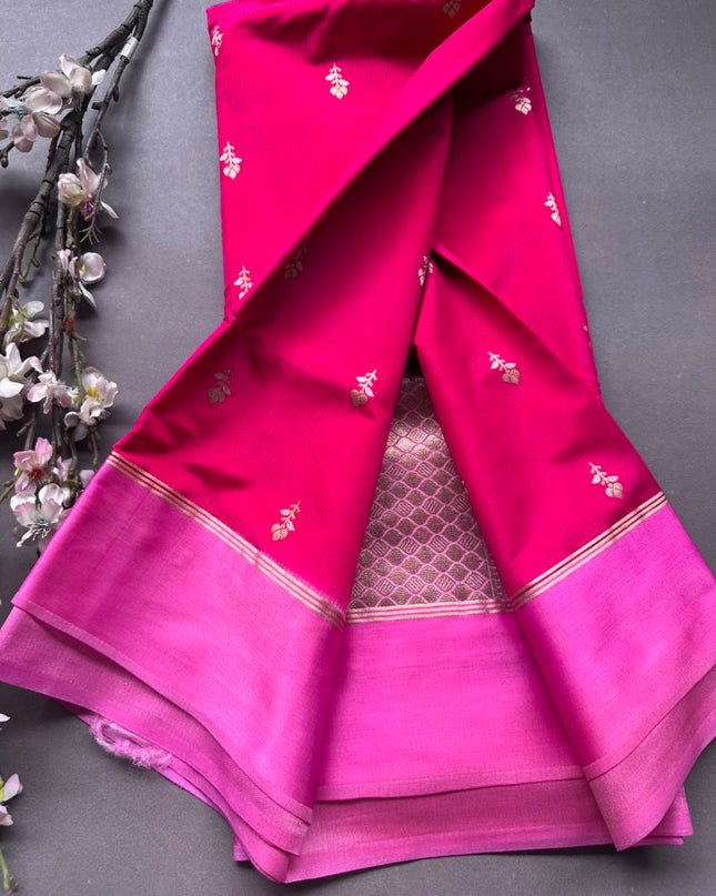 Pink Semi Silk Saree 108