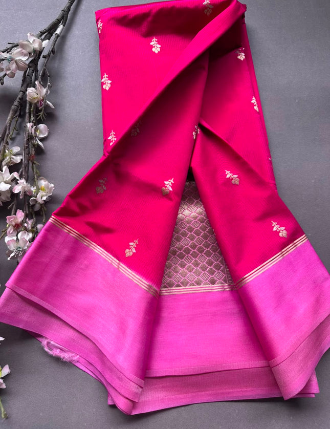 Pink Semi Silk Saree 108