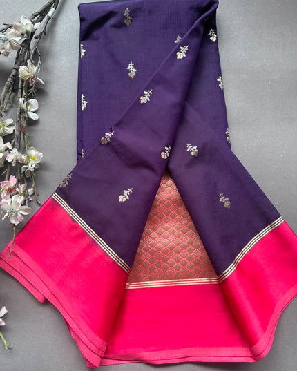 Purple Semi Silk Saree 108