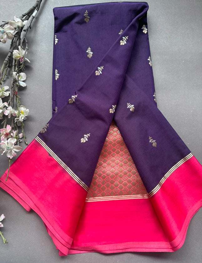 Purple Semi Silk Saree 108