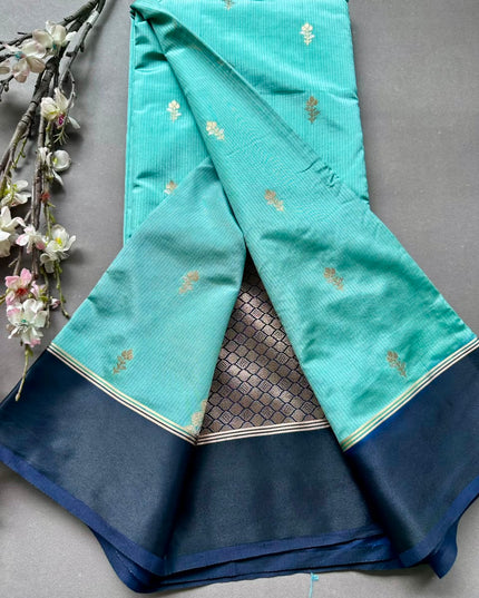 Pastel Blue Semi Silk Saree 108