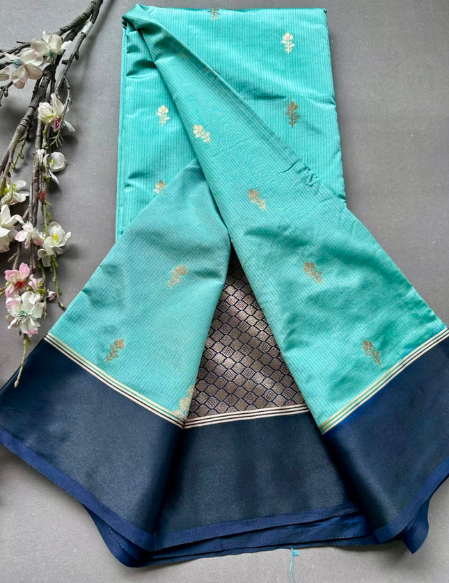 Pastel Blue Semi Silk Saree 108