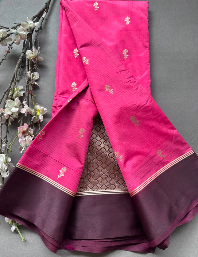 Pink Semi Silk Saree 108