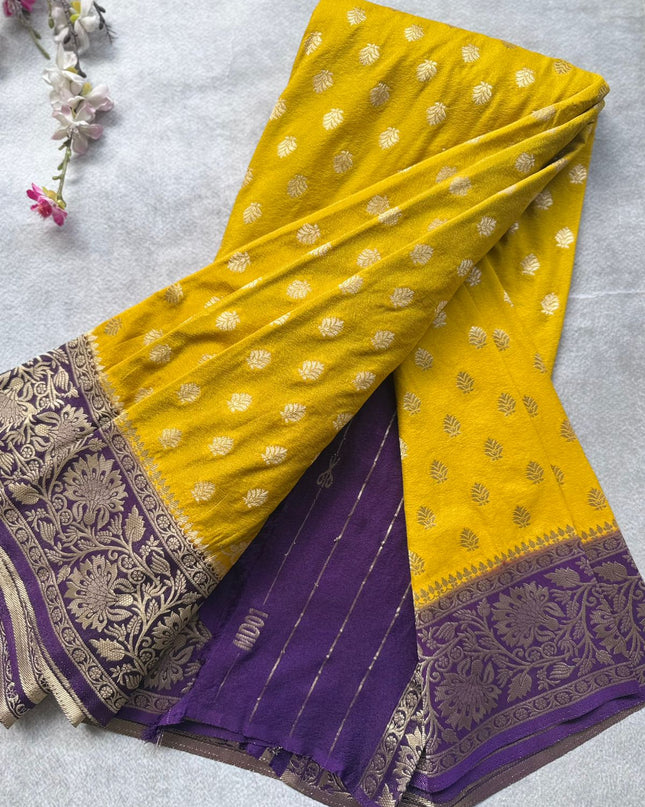 Mustard Yellow Georgette Saree 109
