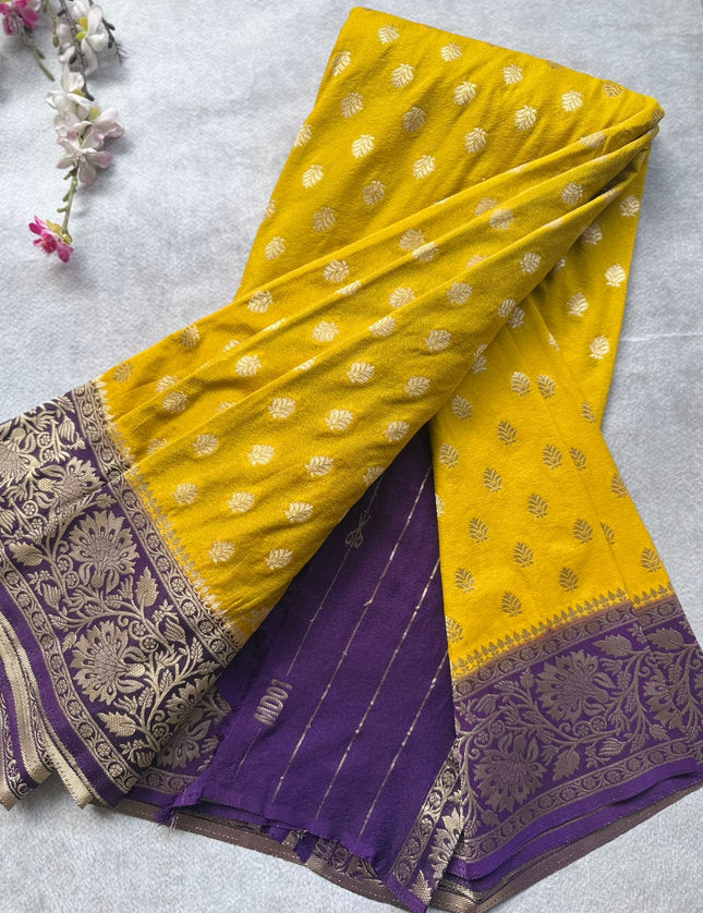 Mustard Yellow Georgette Saree 109