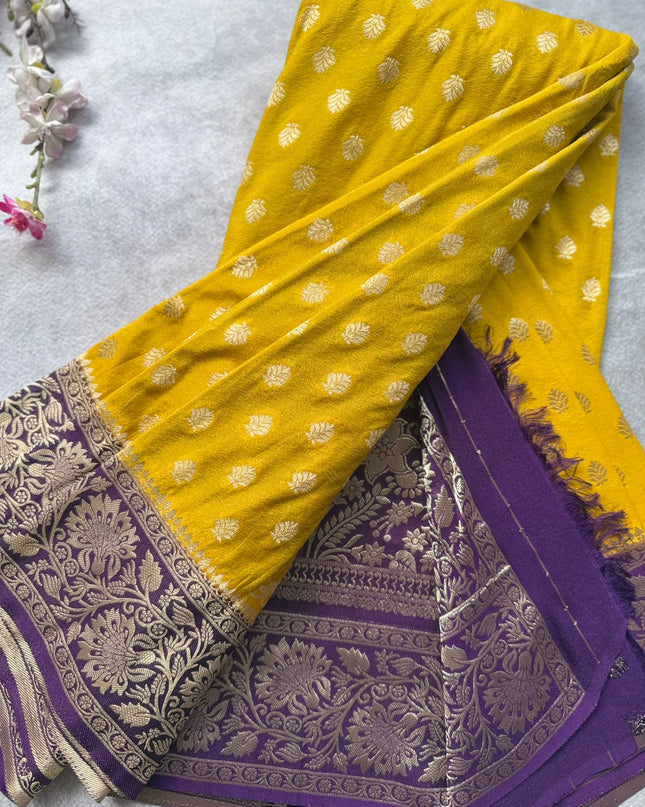 Mustard Yellow Georgette Saree 109