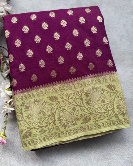 Wine Georgette Saree 109