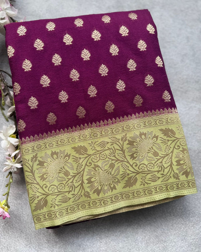 Wine Georgette Saree 109