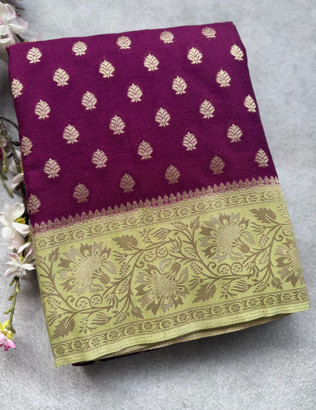 Wine Georgette Saree 109