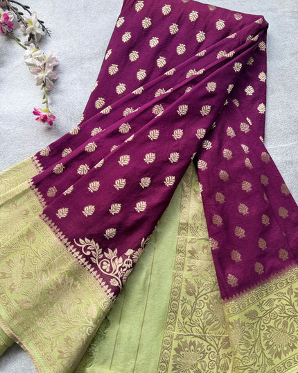 Wine Georgette Saree 109