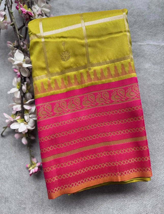 Green Soft Silk Saree 109