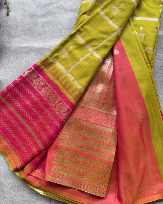 Green Soft Silk Saree 109