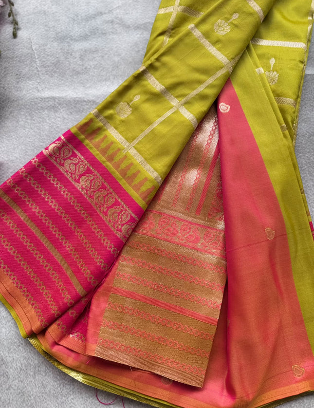 Green Soft Silk Saree 109