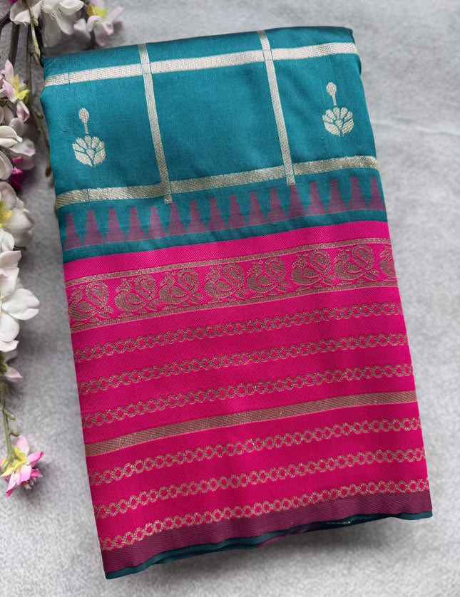 Bottle Green Soft Silk Saree 109