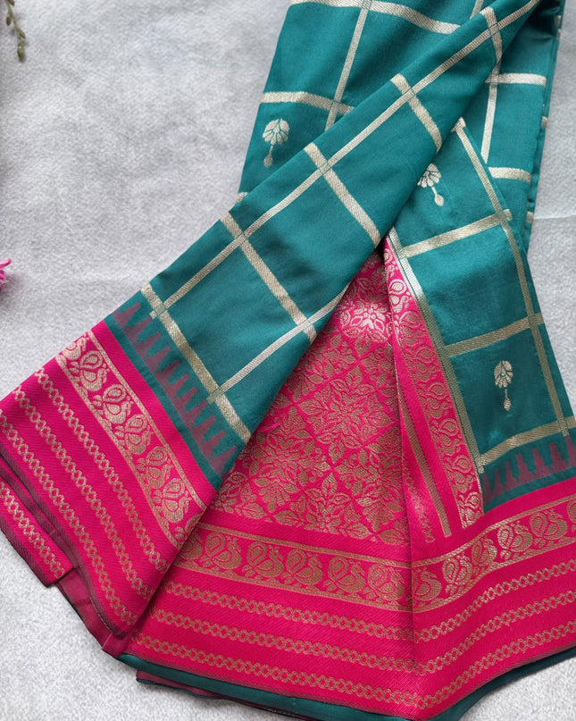 Bottle Green Soft Silk Saree 109