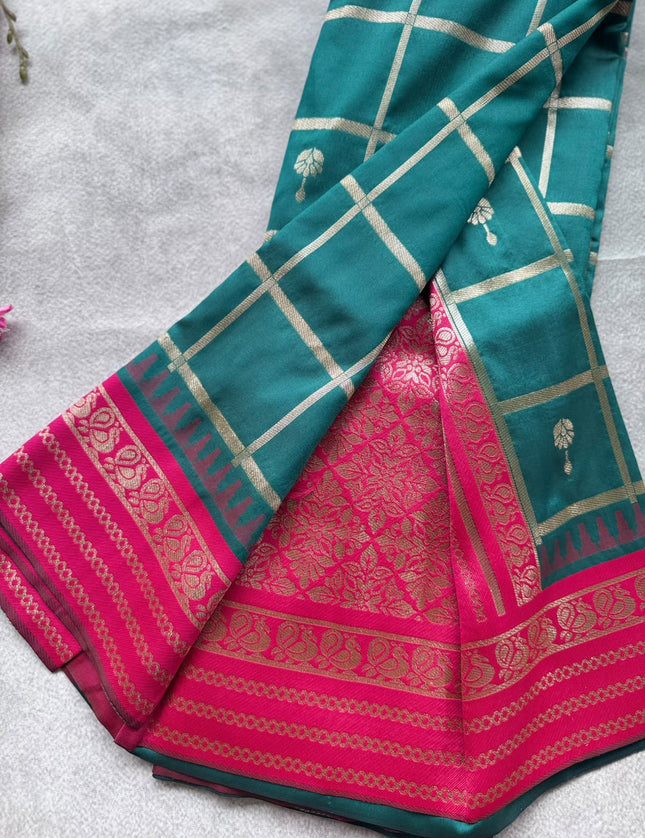 Bottle Green Soft Silk Saree 109