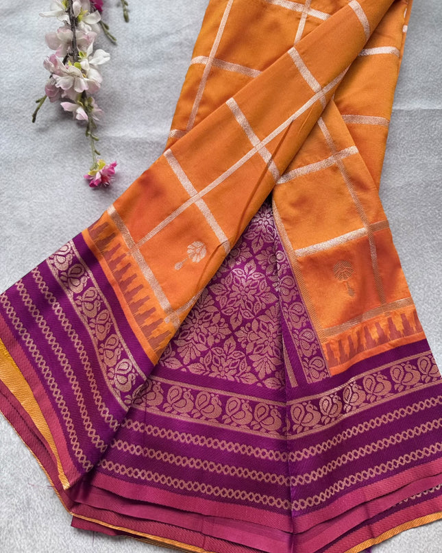 Orange Soft Silk Saree 109