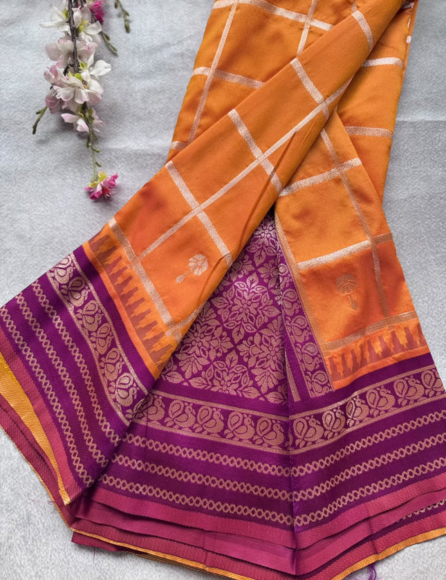 Orange Soft Silk Saree 109