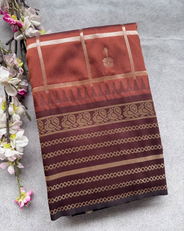Brown Soft Silk Saree 109