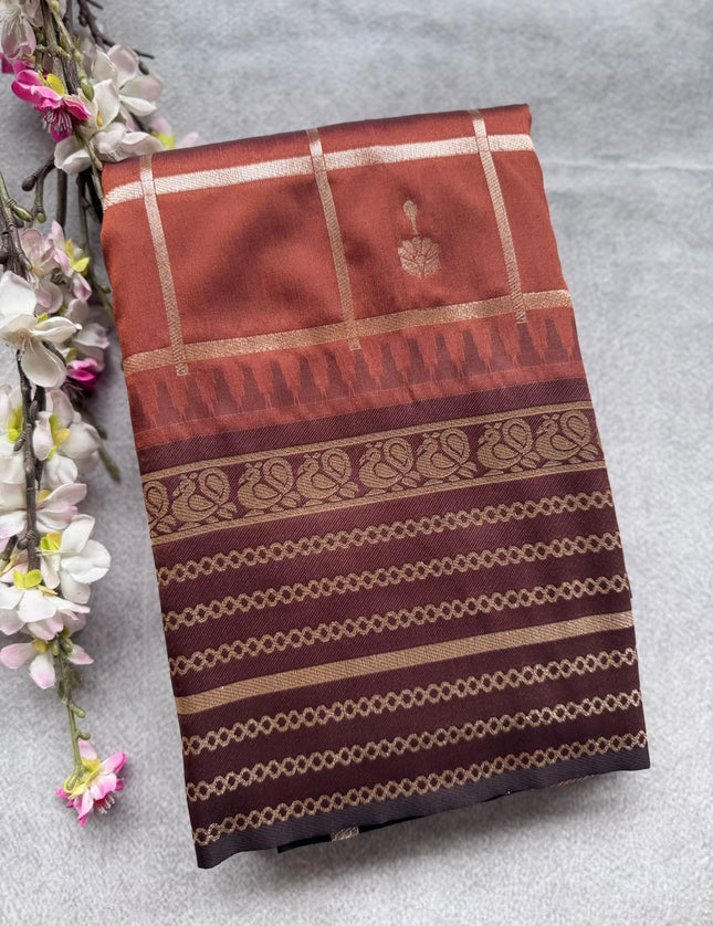 Brown Soft Silk Saree 109