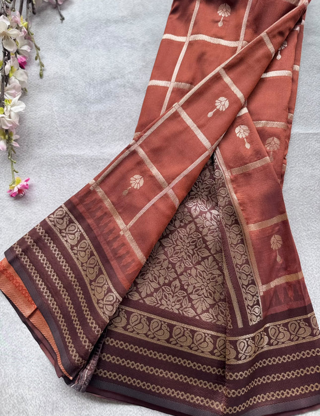 Brown Soft Silk Saree 109