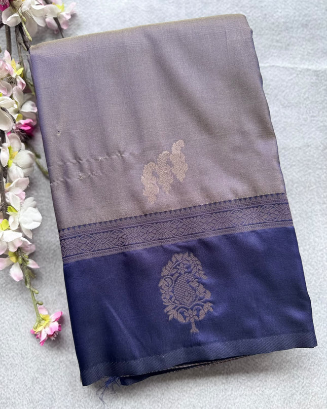 Grey Soft Silk Saree 109