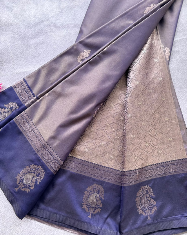 Grey Soft Silk Saree 109