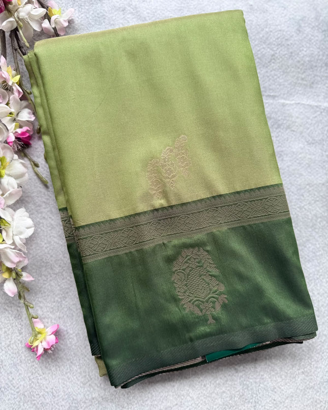 Green Soft Silk Saree 109