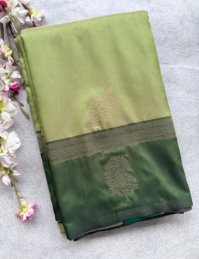 Green Soft Silk Saree 109