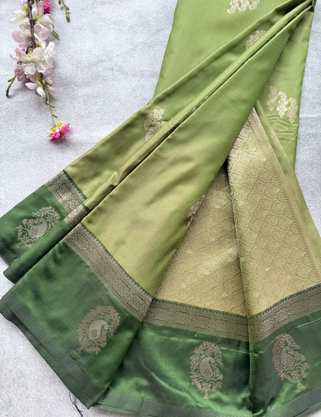 Green Soft Silk Saree 109