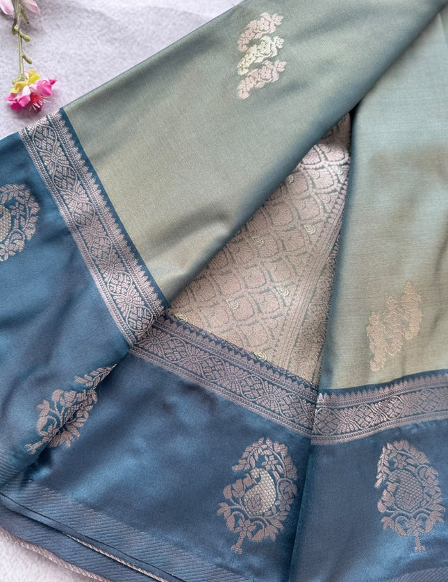 Grey Soft Silk Saree 109