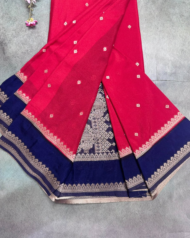 Red Semi Georgette Saree 109