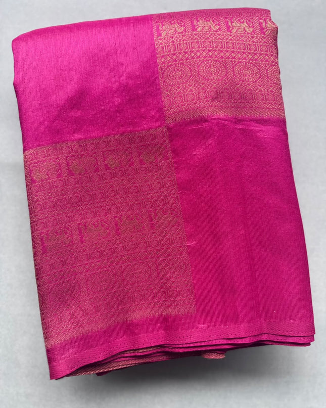 Magenta Semi Crepe Saree 110