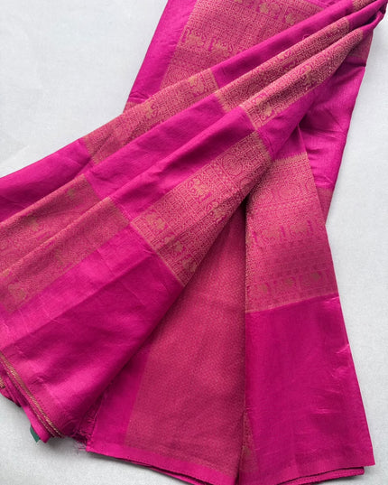 Magenta Semi Crepe Saree 110
