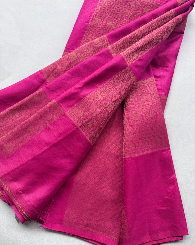 Magenta Semi Crepe Saree 110