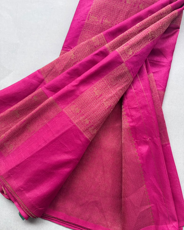 Magenta Semi Crepe Saree 110