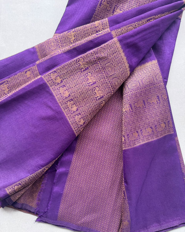 Purple Semi Crepe Saree 110