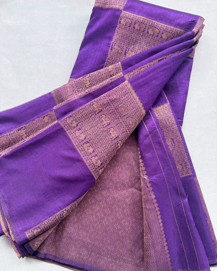 Purple Semi Crepe Saree 110