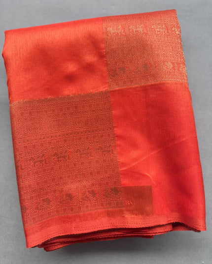 Orange Semi Crepe Saree 110
