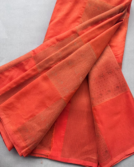 Orange Semi Crepe Saree 110