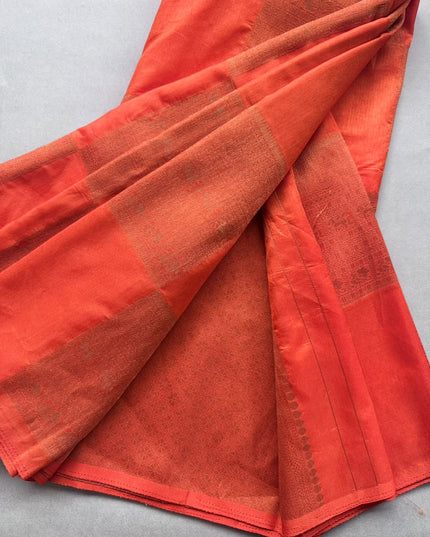 Orange Semi Crepe Saree 110