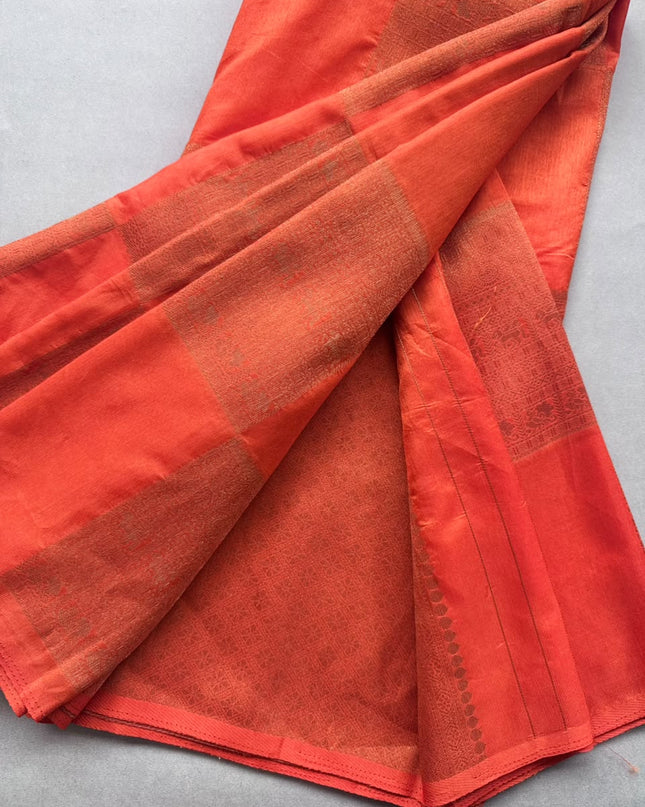 Orange Semi Crepe Saree 110