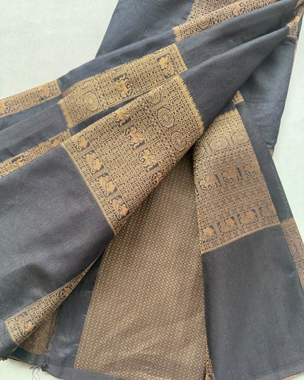 Black Semi Crepe Saree 110
