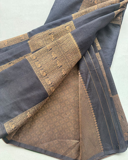 Black Semi Crepe Saree 110