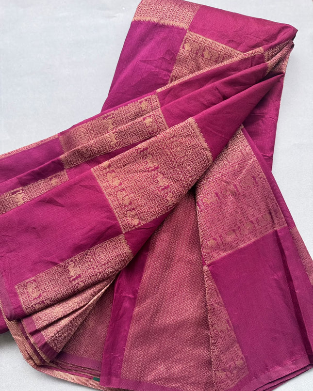 Maroon Semi Crepe Saree 110