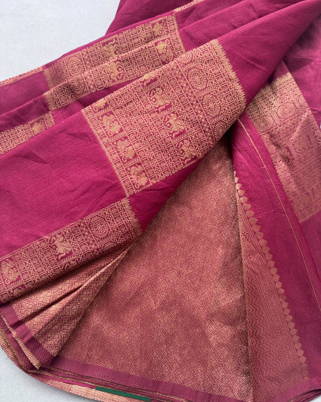 Maroon Semi Crepe Saree 110