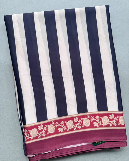 Black Stripes Modal Silk Saree 110