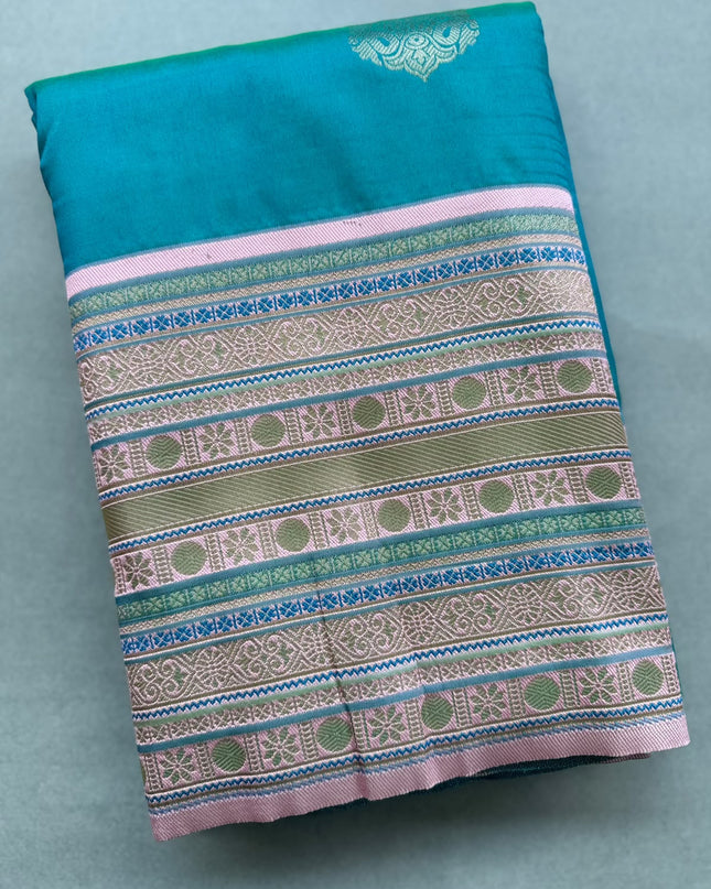 Sea Green Soft Silk Saree 110