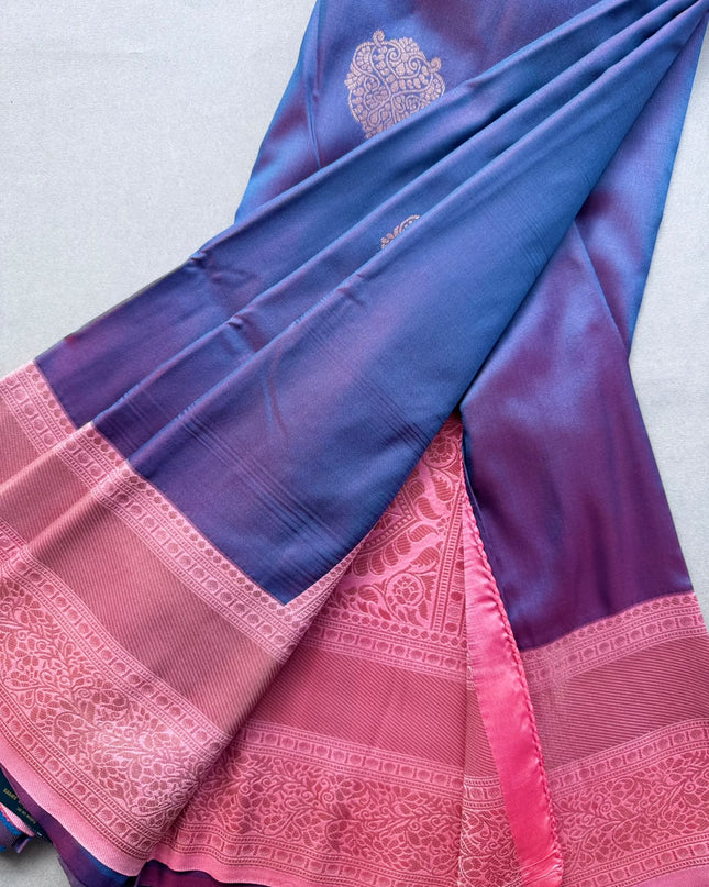 Blue Soft Silk Saree 110